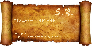 Slemmer Máté névjegykártya